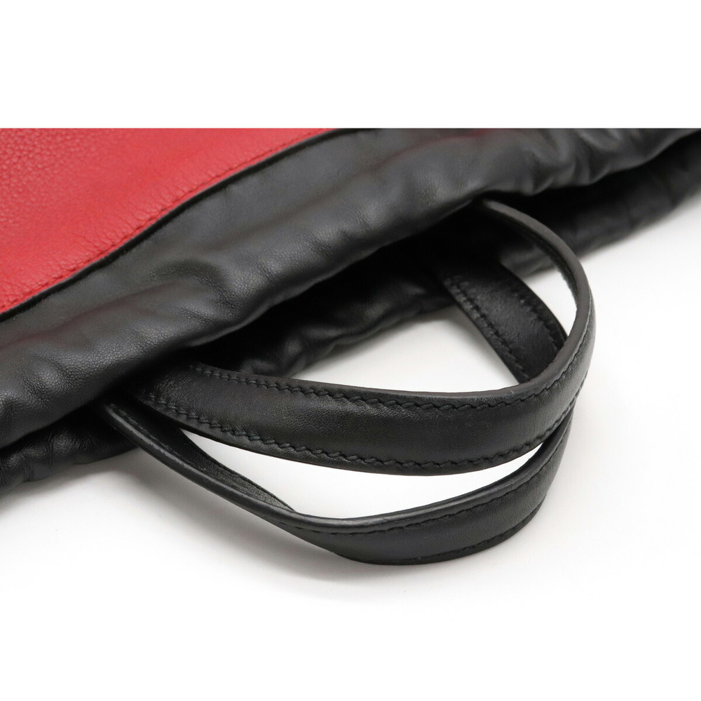 Gucci Leather Black Red Drawstring 2way Print Bac… - image 4